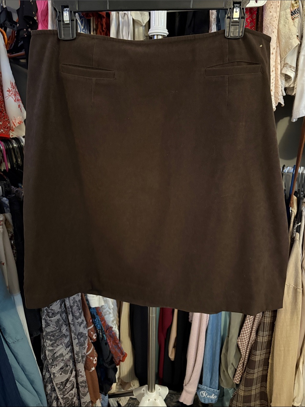 Venezia Dark Brown Pencil Skirt